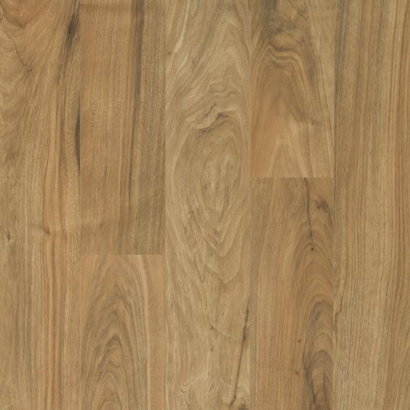 Pergo Wild Natural Walnut LF000941 Waterproof Laminate Wood Flooring - swatch of golden brook look heavy grain and heavy knotted floor plank