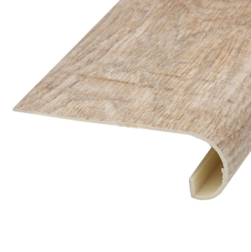 Mohawk LVP Vinyl Flush Stair Nose Molding VFSN-03337 coordinates with Mohawk Grandwood Castle Rock, Mohawk Woodlands Vintage Charm