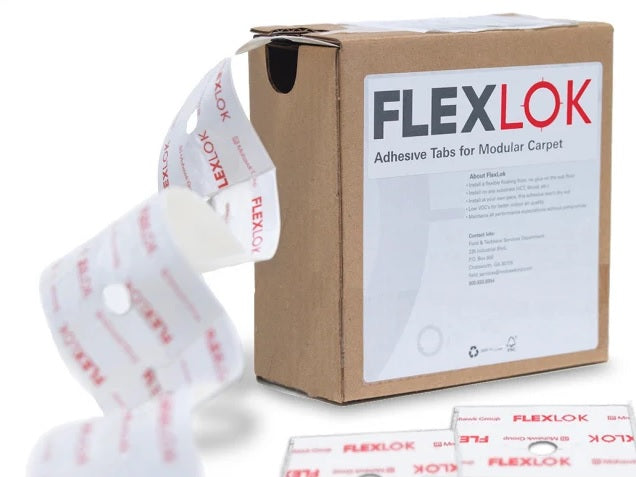 Mohawk FLXTB FlexLok Tabs - Adhesive Tabs for Carpet Tile or Modular Carpet - 500 pack