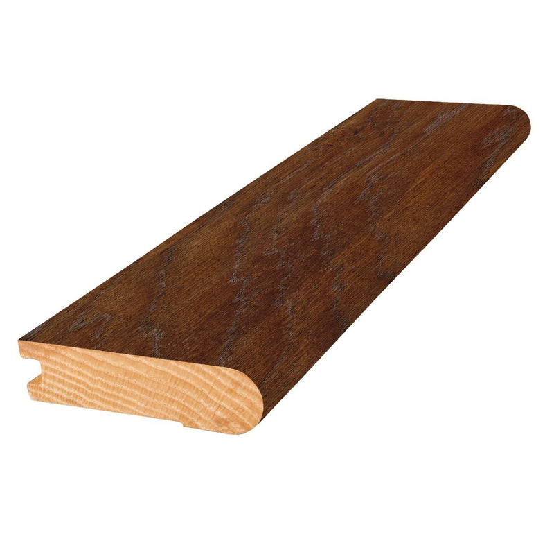 Mohawk Hardwood Flush Stair Nose Molding HFSTC-05170 coordinates with Mohawk Henley Hickory Chocolate, Mohawk Huntsville Hickory Chocolate, Portico Houston Hickory Chocolate, Mohawk Woodside Hickory Chocolate Hickory, Mohawk Weatherton Hickory Chocolate Hickory, Portico Amarillo Chocolate Hickory