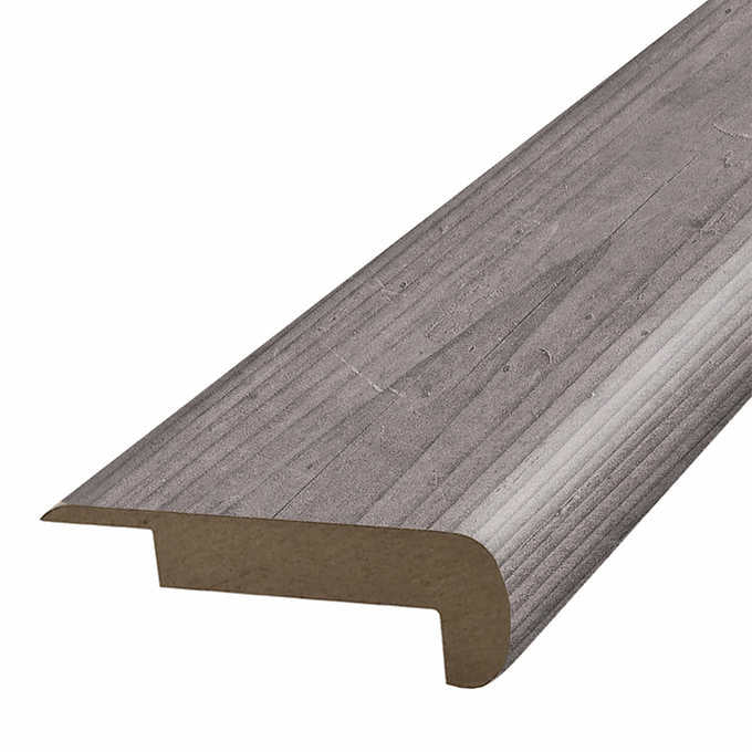Simple Solutions Laminate Stair Nose Molding MSNP-05371 coordinates with Mohawk Home Cast Iron Pine, Mohawk Home Pewter Lodge Pine, Pergo Xtra Timeworn Pine, Premium Laminate Ironside Pine