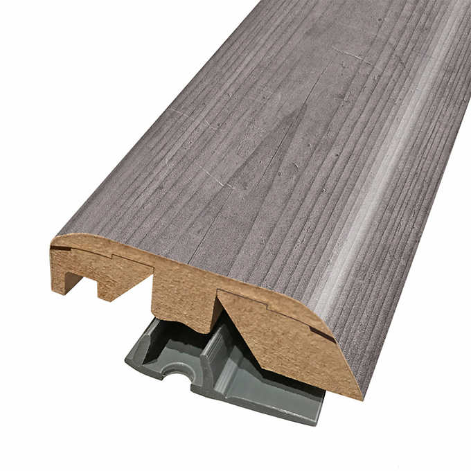 Mohawk InstaForm 5-in-1 Laminate Transition Molding MINC5-05371 coordinates with Mohawk Home Cast Iron Pine, Mohawk Home Pewter Lodge Pine, Pergo Xtra Timeworn Pine, Premium Laminate Ironside Pine