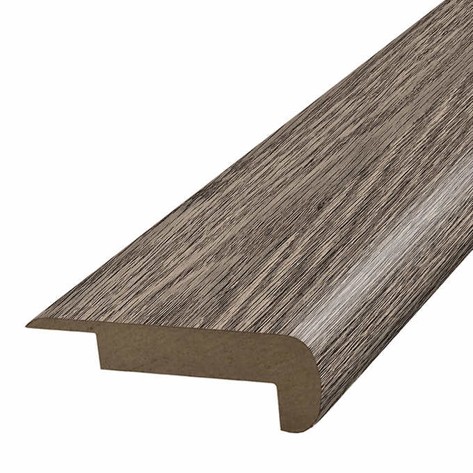 Simple Solutions Laminate Stair Nose Molding MSNP-04703 coordinates with Mohawk Home Harmony Pine, Mohawk Home Foundry Pine, Pergo Xtra Shiplap Pine