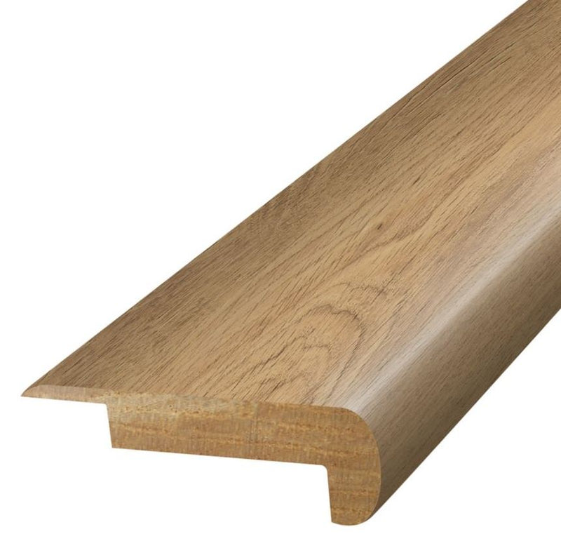 Simple Solutions Laminate Stair Nose Molding MSNP-04803 coordinates with Mohawk Kingmire Rustic Rye Chestnut, Pergo Classics Countryside Chestnut, Pergo Classics Lowland Hickory