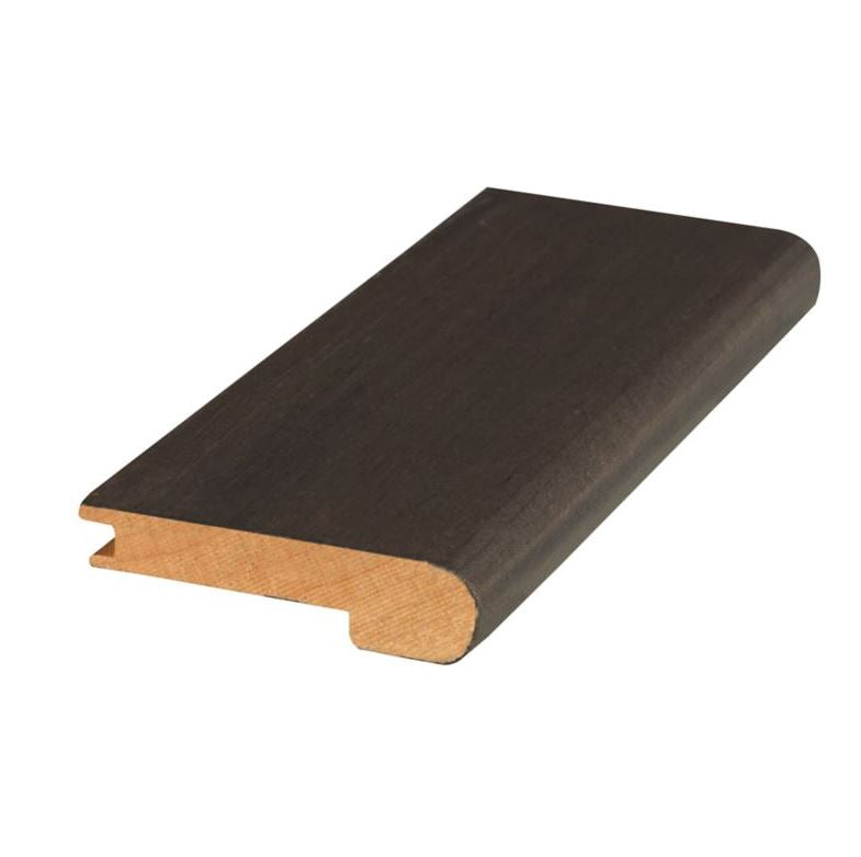 Mohawk Hardwood Flush Stair Nose Molding HFSTD-05483 coordinates with Mohawk Santa Barbara Onyx Maple, Mohawk Brindisi Plank Onyx Maple, Portico Pasadena Plank Onyx Maple
