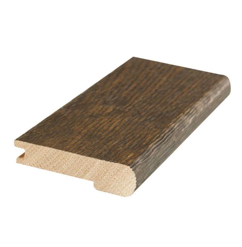 Mohawk Hardwood Flush Stair Nose Molding HFSTE-05598 coordinates with  Mohawk Weathered Vintage Umber Oak, Mohawk Weathered Vision Umber Oak, Portico Weathered Vintique Umber Oak